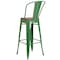 Flash Furniture Green Metal Barstool with Back and Wood Seat, 30" High, PK4 4-CH-31320-30GB-GN-WD-GG - alternate 5
